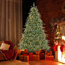 6/7/8 Feet Christmas Tree with Warm White LED Lights and Pine Cones by LJGDeals