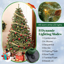 6/7/8 Feet Christmas Tree with Warm White LED Lights and Pine Cones by LJGDeals