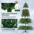 6/7/8 Feet Christmas Tree with Warm White LED Lights and Pine Cones by LJGDeals