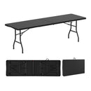 8 ft Portable Folding Table 350 LBS Fold-in-Half Table with HDPE Tabletop-Gray by DirectDeals