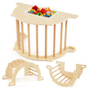 8 in 1 Climbing Arch Sensory Table for Kids with Collapsible Storage Bin for 3+ Years Old-Natural by LJGDeals
