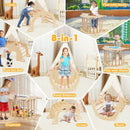8 in 1 Climbing Arch Sensory Table for Kids with Collapsible Storage Bin for 3+ Years Old-Natural by LJGDeals