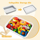 8 in 1 Climbing Arch Sensory Table for Kids with Collapsible Storage Bin for 3+ Years Old-Natural by LJGDeals