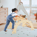 8 in 1 Climbing Arch Sensory Table with Collapsible Storage Bin for Kids-Natural by LJGDeals
