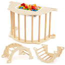 8 in 1 Climbing Arch Sensory Table with Collapsible Storage Bin for Kids-Natural by LJGDeals