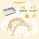 8 in 1 Climbing Arch Sensory Table with Collapsible Storage Bin for Kids-Natural by LJGDeals