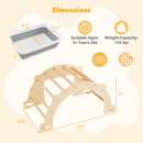 8 in 1 Climbing Arch Sensory Table with Collapsible Storage Bin for Kids-Natural