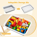 8 in 1 Climbing Arch Sensory Table with Collapsible Storage Bin for Kids-Natural by LJGDeals