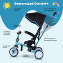 8-in-1 Folding Kids Tricycle with Removable Canopy and Push Handle