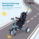 8-in-1 Folding Kids Tricycle with Removable Canopy and Push Handle by LJGDeals