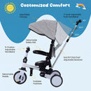 8-in-1 Folding Kids Tricycle with Removable Canopy and Push Handle