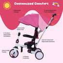 8-in-1 Folding Kids Tricycle with Removable Canopy and Push Handle