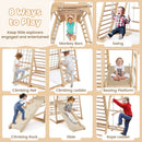 8-in-1 Jungle Gym Wooden Montessori Climber Playset with Slide and Monkey Bar for Kids 3-5 Years Old