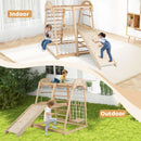 8-in-1 Jungle Gym Wooden Montessori Climber Playset with Slide and Monkey Bar for Kids 3-5 Years Old