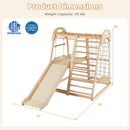 8-in-1 Jungle Gym Wooden Montessori Climber Playset with Slide and Monkey Bar for Kids 3-5 Years Old