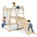 8-in-1 Jungle Gym Wooden Montessori Climber Playset with Slide and Monkey Bar for Kids 3-5 Years Old