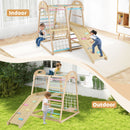 8-in-1 Jungle Gym Wooden Montessori Climber Playset with Slide and Monkey Bar for Kids 3-5 Years Old