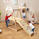 8-in-1 Jungle Gym Wooden Montessori Climber Playset with Slide and Monkey Bar for Kids 3-5 Years Old