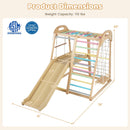 8-in-1 Jungle Gym Wooden Montessori Climber Playset with Slide and Monkey Bar for Kids 3-5 Years Old