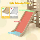 8-in-1 Toddler Slide Wooden Indoor Playground with Climber and Chalkboard-Natural by DirectDeals