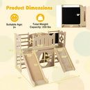 8-in-1 Toddler Slide Wooden Indoor Playground with Climber and Chalkboard-Natural by LJGDeals