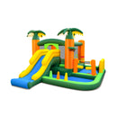 8-in-1 Tropical Inflatable Bounce Castle with 2 Ball Pits Slide and Tunnel Without Blower