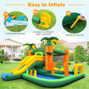 8-in-1 Tropical Inflatable Bounce Castle with 2 Ball Pits Slide and Tunnel Without Blower by LJGDeals