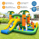 8-in-1 Tropical Inflatable Bounce Castle with 2 Ball Pits Slide and Tunnel Without Blower by LJGDeals
