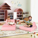 8 Pieces Kids Play Couch Foam Building Fort Play Set with Suede Cover-Pink by LJGDeals
