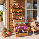 8-tier Vertical Raised Garden Bed Wood Elevated Planter Box with Legs by LJGDeals
