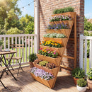 8-tier Vertical Raised Garden Bed Wood Elevated Planter Box with Legs by LJGDeals