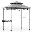 8 x 5 Feet Outdoor Grill Gazebo with 2 Side Shelves and 10 Hooks by LJGDeals