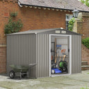 8 x 6 Feet Galvanized Steel Storage Shed for Garden Yard-Gray by LJGDeals