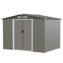 8 x 6 Feet Galvanized Steel Storage Shed for Garden Yard-Gray by LJGDeals