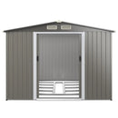 8 x 6 Feet Galvanized Steel Storage Shed for Garden Yard-Gray by LJGDeals