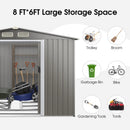 8 x 6 Feet Galvanized Steel Storage Shed for Garden Yard-Gray by LJGDeals