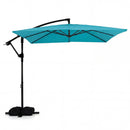 8 x 8 FT Offset Cantilever Patio Umbrella Square Hanging Outdoor Market Umbrella with 360¬∞ Rotation by LJGDeals