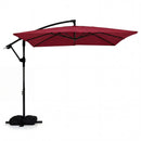 8 x 8 FT Offset Cantilever Patio Umbrella Square Hanging Outdoor Market Umbrella with 360¬∞ Rotation by LJGDeals