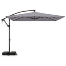 8 x 8 Square FT Solar LED Offset Cantilever Patio Umbrella with 360¬∞ Rotation