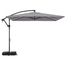 8 x 8 Square FT Solar LED Offset Cantilever Patio Umbrella with 360¬∞ Rotation by LJGDeals
