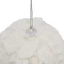 4" Cream Shabby Chic Ruffled Ornament Ball