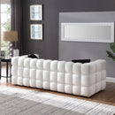 84.3 length, 35.83" deepth, human body structure for USA people, marshmallow sofa,boucle sofa, White color,3 seater