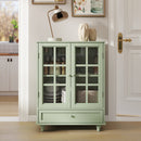 Buffet Cabinet with Glass Doors and Adjustable Shelves