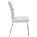 Kamaile - Side Chair (Set of 2) - Beige Synthetic Leather & Chrome