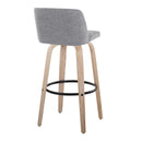 Toriano - Mid-Century Modern Fixed Height BarStool With Round Footrest (Set of 2) by Unique Piece Furniture