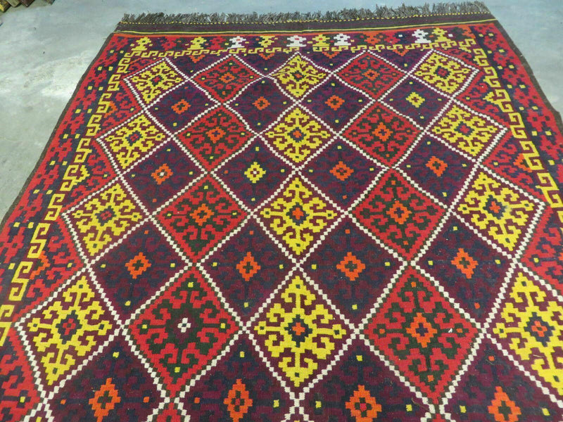 6' X 13' Antique Turkish Kilim Handmade Flat Weave Wool Rug Veg Dye