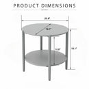Metal Round Side Table - 2-Tier Outdoor End Table