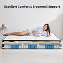 Full Size Hybrid Mattress Breathable Cool Knitted Fabric Cover Soft Memory Foam Individual Pocket Spring CetriPUR-US