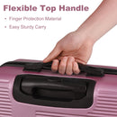 3 Piece Luggage with TSA Lock ABS, Durable Luggage Set, Lightweight Suitcase with Hooks, Spinner Wheels Cross Stripe Luggage Sets 20in/24in/28in