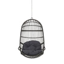 Rustic Hanging Basket Chair With Cushion